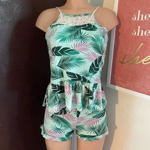 SUPER SALE  Palm Print Tropical Short Pajamas